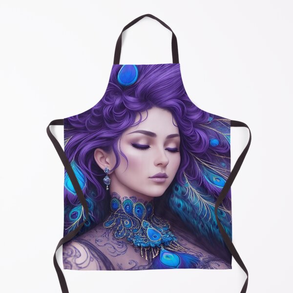 Item preview, Fantasy Purple Peacock Goddess Hera Art, Vibrant Colors designed and sold by mysticsubs.