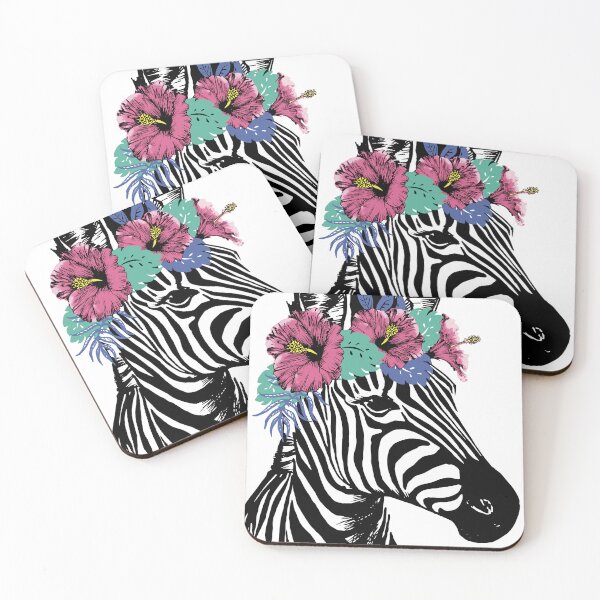 Item preview, Zebra with hibiscus flower  designed and sold by Marina Smorodinskaya.