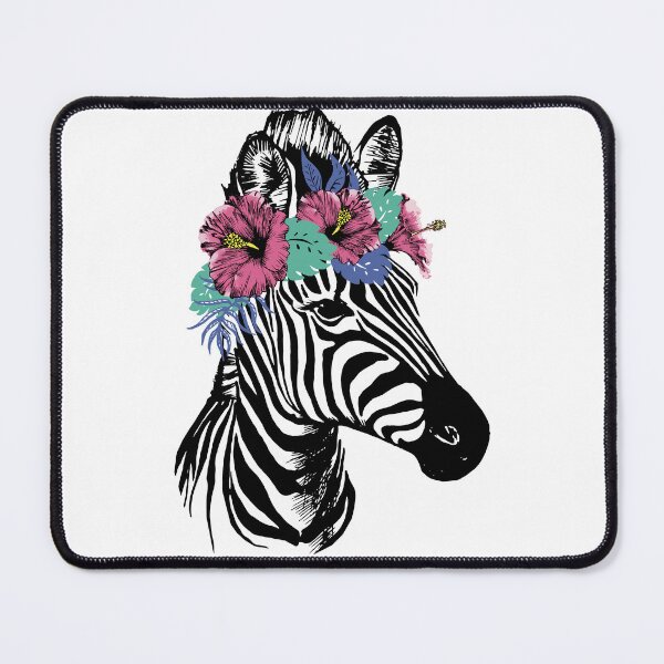 Item preview, Zebra with hibiscus flower designed and sold by Marina Smorodinskaya.