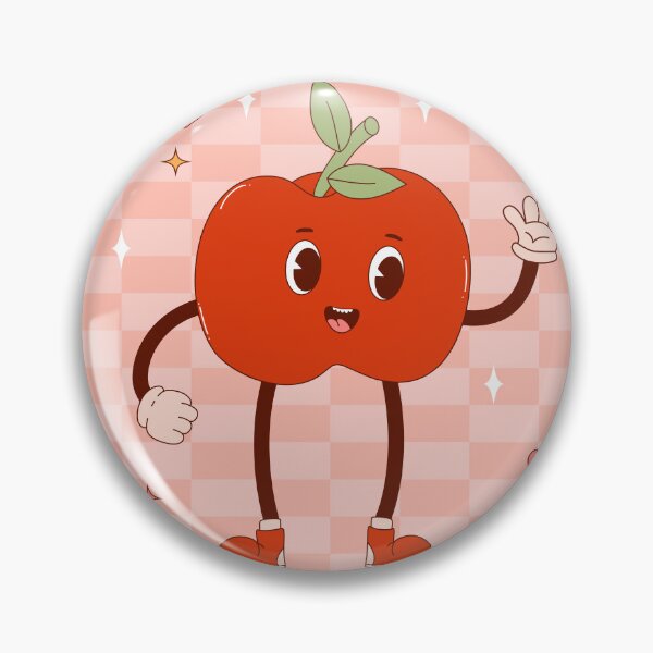 Item preview, retro happy apple mascot designed and sold by Spitfire July Doodles.