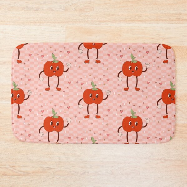 Item preview, retro happy apple mascot designed and sold by Spitfire July Doodles.