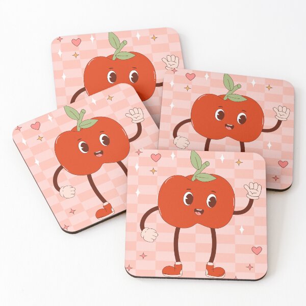 Item preview, retro happy apple mascot designed and sold by Spitfire July Doodles.