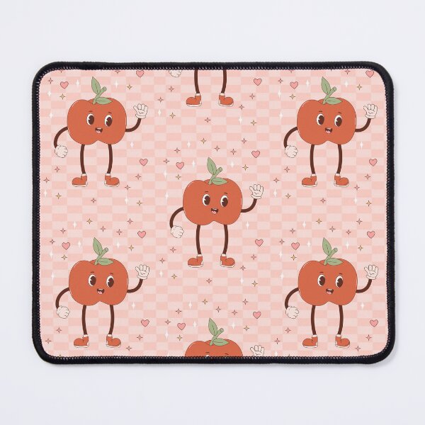 Item preview, retro happy apple mascot - pastel designed and sold by Spitfire July Doodles.