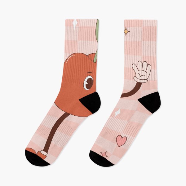 Item preview, retro happy apple mascot - pastel designed and sold by Spitfire July Doodles.
