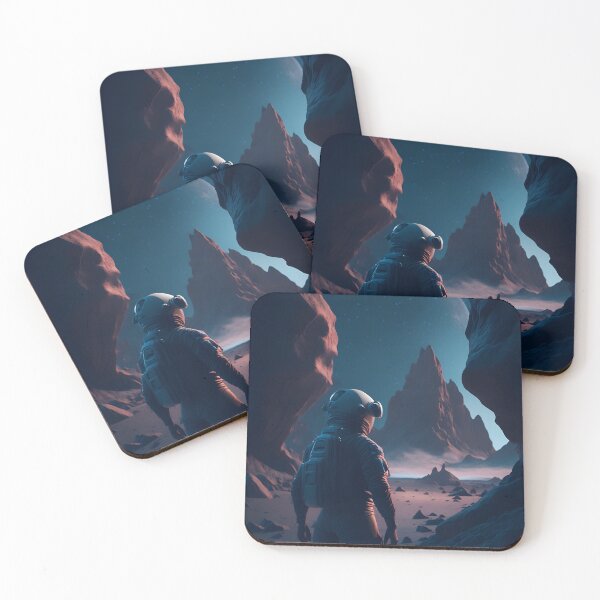 Item preview, Astronaut Looking At Massive Rock Mountain Facing The Unknown - Astronaut designed and sold by internlvisions.