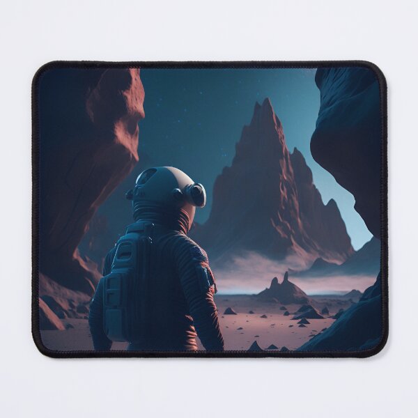 Item preview, Astronaut Looking At Massive Rock Mountain Facing The Unknown - Astronaut designed and sold by internlvisions.