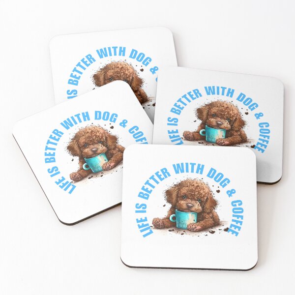 Item preview, Poodle with coffee, life is Better with dog and coffee designed and sold by Kar114.
