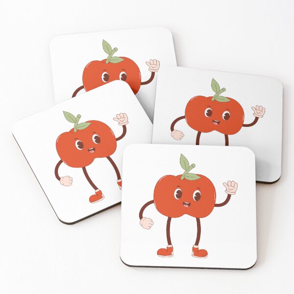 Item preview, retro happy apple mascot designed and sold by Spitfire July Doodles.