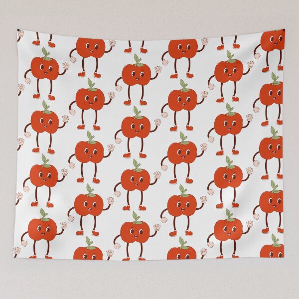 Item preview, retro happy apple mascot designed and sold by Spitfire July Doodles.
