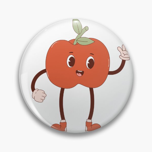 Item preview, Retro happy apple mascot - pastel designed and sold by Spitfire July Doodles.