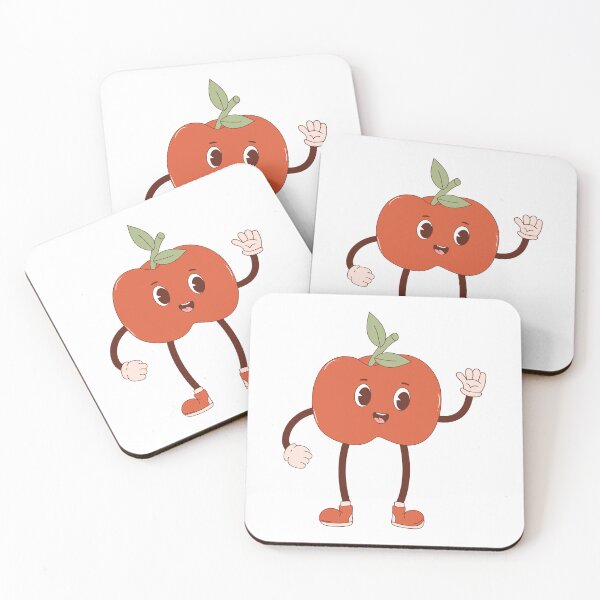 Item preview, Retro happy apple mascot - pastel designed and sold by Spitfire July Doodles.