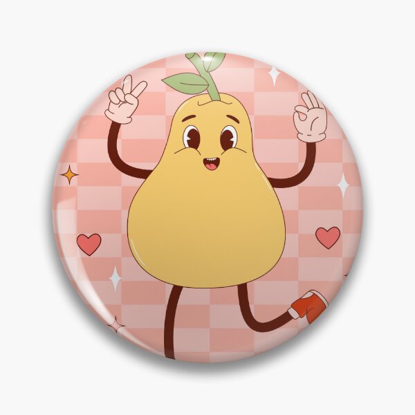 Item preview, Retro happy Pear mascot designed and sold by Spitfire July Doodles.