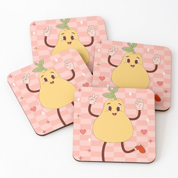 Item preview, Retro happy Pear mascot designed and sold by Spitfire July Doodles.