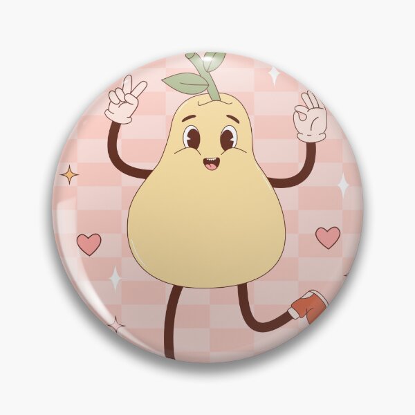 Item preview, Retro happy Pear mascot - pastel designed and sold by Spitfire July Doodles.