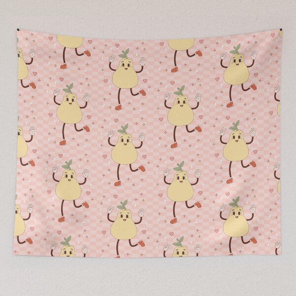 Item preview, Retro happy Pear mascot - pastel designed and sold by Spitfire July Doodles.