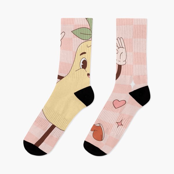 Item preview, Retro happy Pear mascot - pastel designed and sold by Spitfire July Doodles.