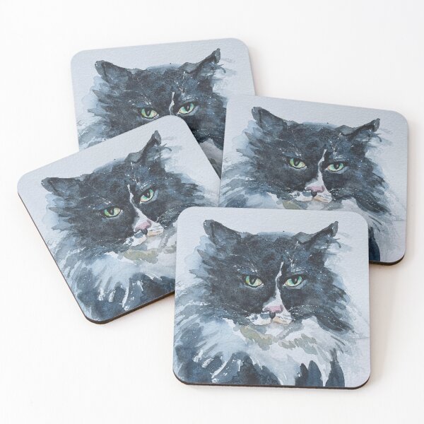 Item preview, Cat portrait watercolor painting designed and sold by Yasinetska.