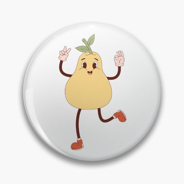 Item preview, Retro happy Pear mascot - pastel designed and sold by Spitfire July Doodles.
