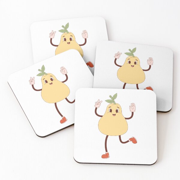 Item preview, Retro happy Pear mascot - pastel designed and sold by Spitfire July Doodles.