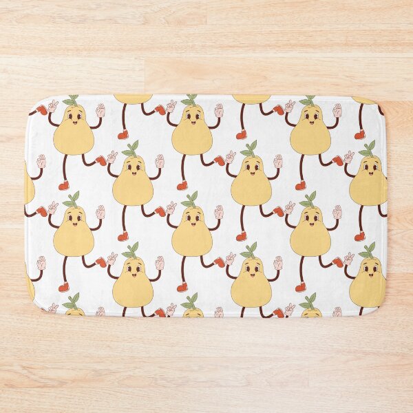 Item preview, Retro happy Pear mascot - pastel designed and sold by Spitfire July Doodles.