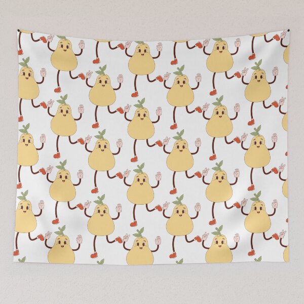 Item preview, Retro happy Pear mascot - pastel designed and sold by Spitfire July Doodles.