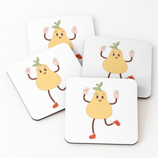 Item preview, Retro happy Pear mascot designed and sold by Spitfire July Doodles.