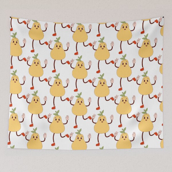 Item preview, Retro happy Pear mascot designed and sold by Spitfire July Doodles.