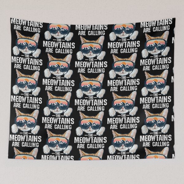 Item preview, The meowtains are calling for a Cat Lover Snowborder Skier designed and sold by maxDGTLshop.