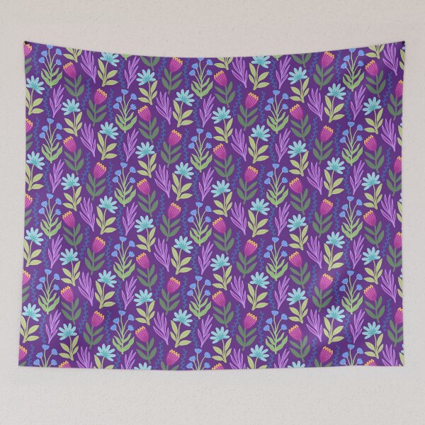 Item preview, New Purple Flower Pattern designed and sold by AlwaysBeColoring.