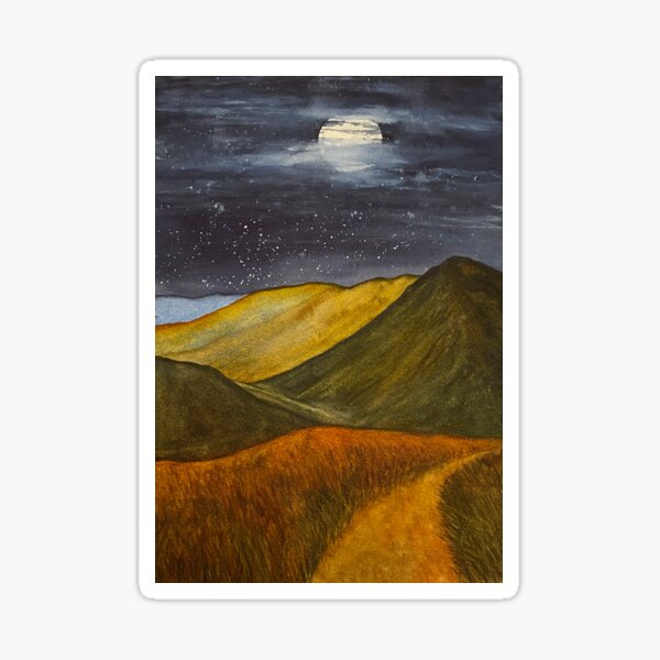 Item preview, West Highland Way Under the Moon Near Glencoe designed and sold by Lisa Neuman Watercolors.