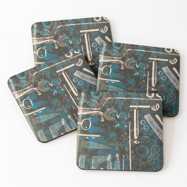 Item preview, Feeling Tool Blue Monoprint Pattern designed and sold by vallisrowe.