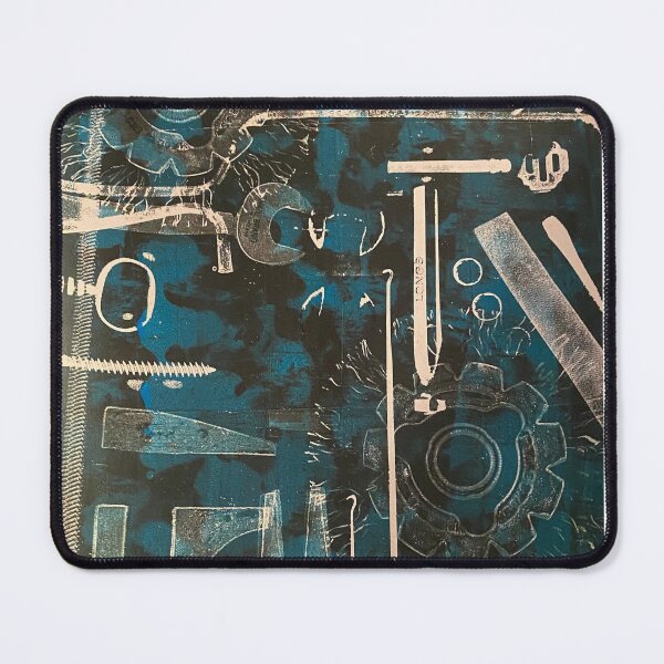 Item preview, Feeling Tool Blue Monoprint Pattern designed and sold by vallisrowe.