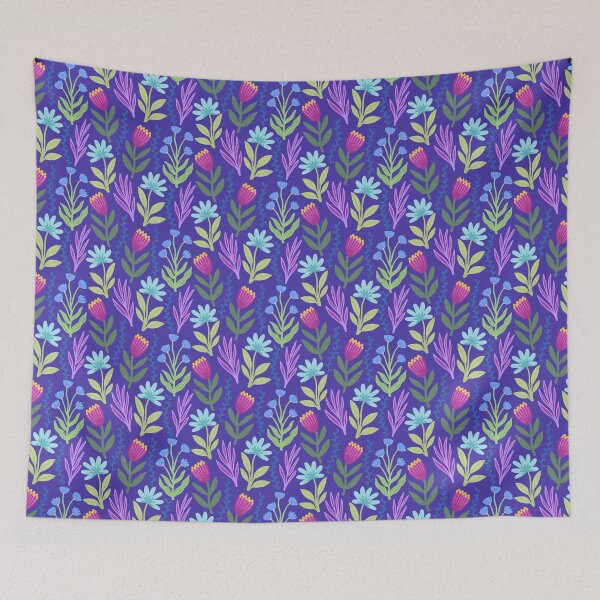 Item preview, New Blue Flower Pattern designed and sold by AlwaysBeColoring.