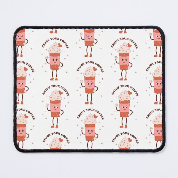 Item preview, Retro happy Coffee Cup with whip mascot - pastel designed and sold by Spitfire July Doodles.