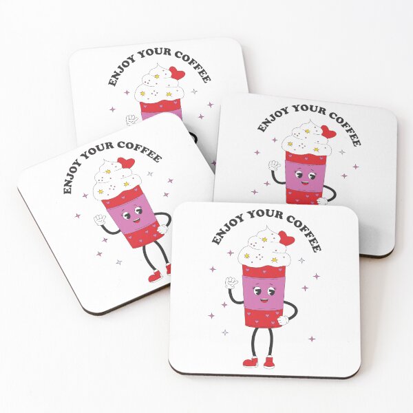 Item preview, Retro happy Coffee Cup with whip mascot - Bright designed and sold by Spitfire July Doodles.