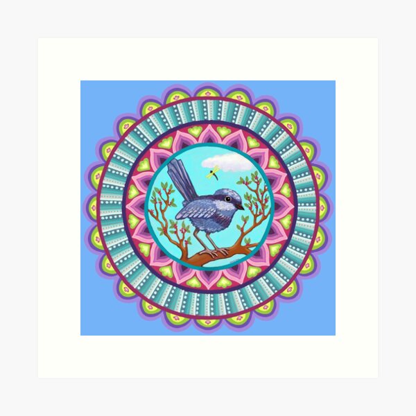 Item preview, Blue Fairy Wren Mandala designed and sold by Soozie Wray.