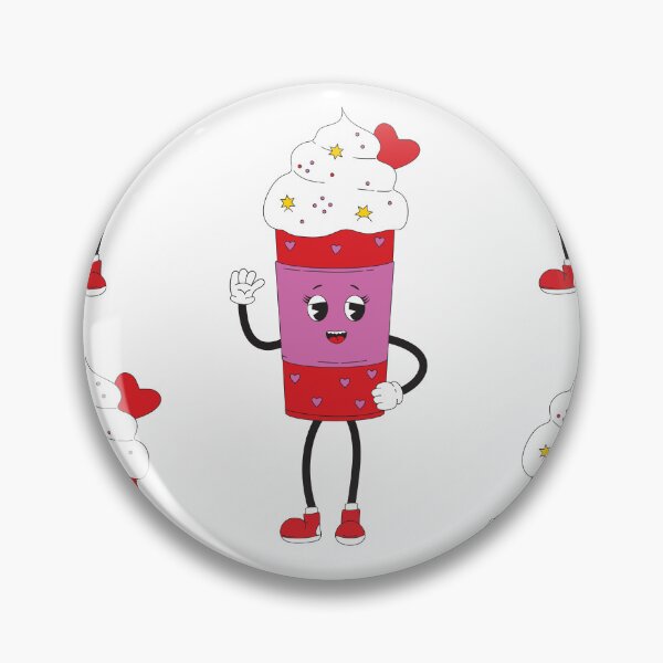 Item preview, Retro happy Coffee Cup with whip mascot - Bright designed and sold by Spitfire July Doodles.