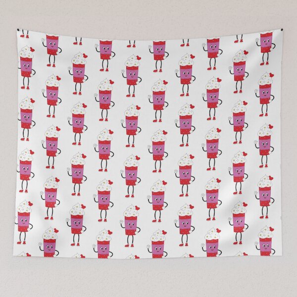 Item preview, Retro happy Coffee Cup with whip mascot - Bright designed and sold by Spitfire July Doodles.