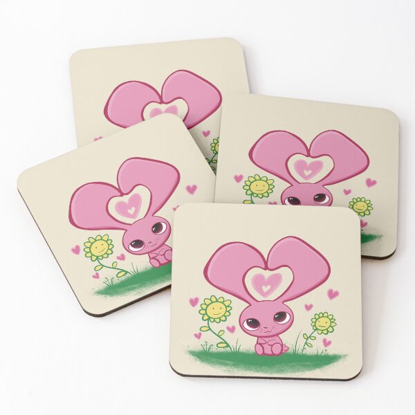 Item preview, Cute Pink Love Bunny Hearts And Smiling Sunflowers designed and sold by SubtleSplit.