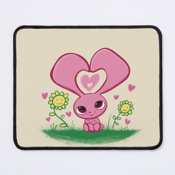 Item preview, Cute Pink Love Bunny Hearts And Smiling Sunflowers designed and sold by SubtleSplit.