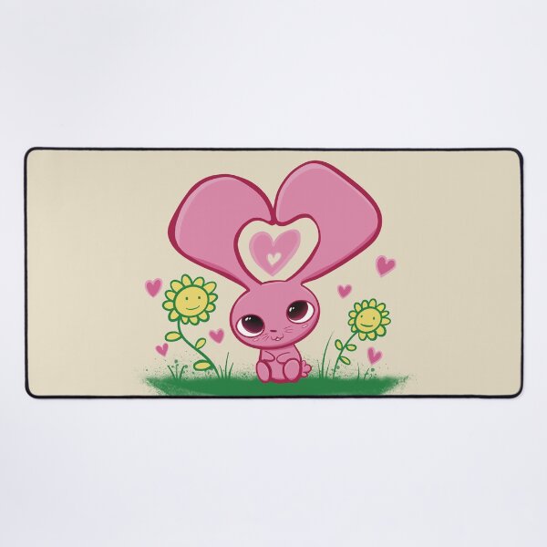 Item preview, Cute Pink Love Bunny Hearts And Smiling Sunflowers designed and sold by SubtleSplit.