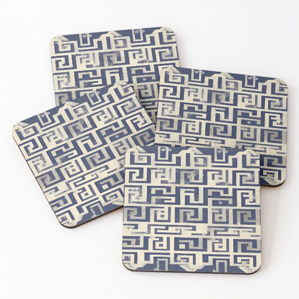 Item preview, Vintage Decorative  Navy Blue Greek Key Art designed and sold by Tamas Das.