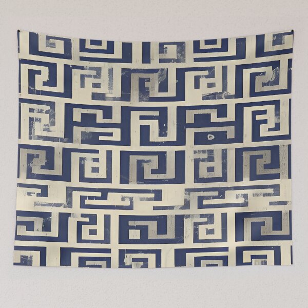Item preview, Vintage Decorative  Navy Blue Greek Key Art designed and sold by Tamas Das.