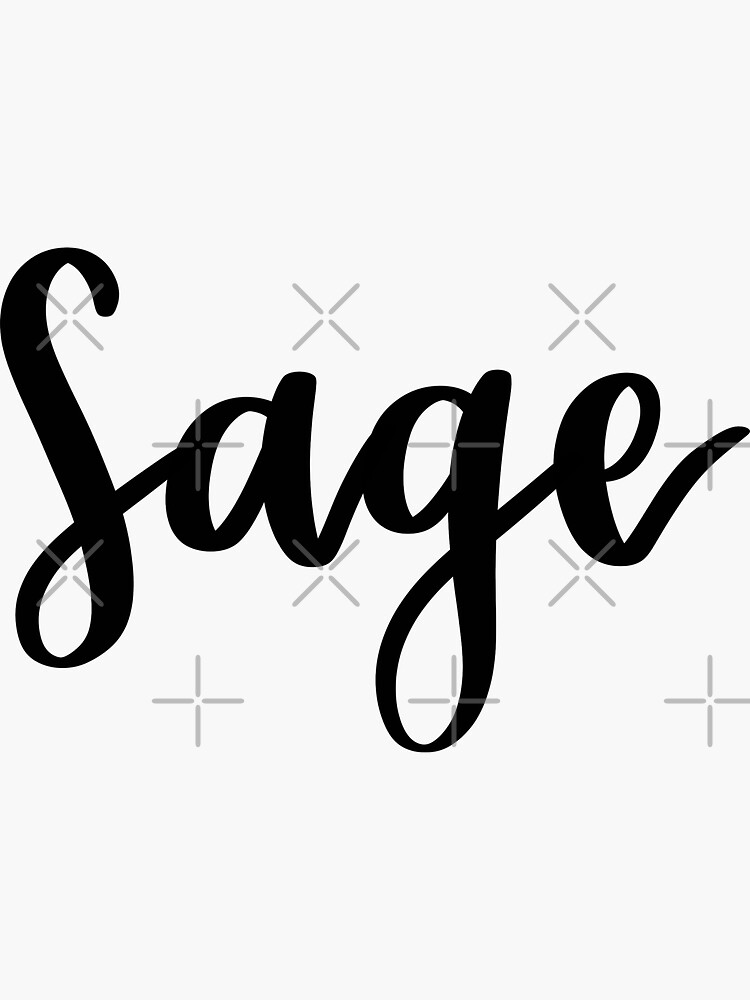 Sage Thermal Die Cut Logo Sticker 7.5 Large (White)