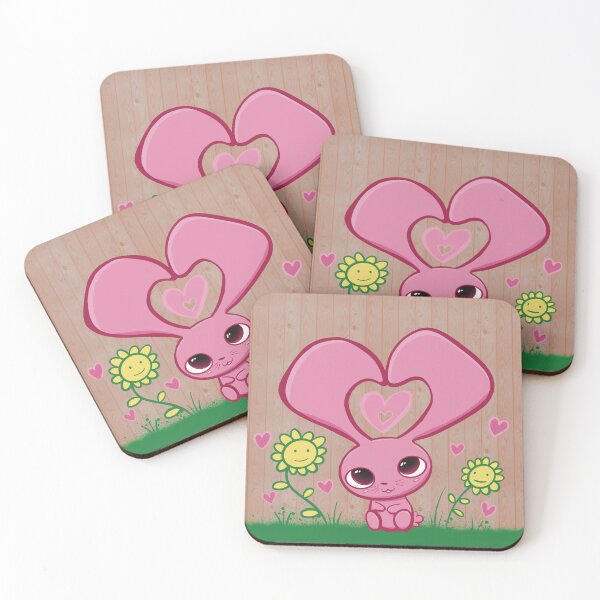 Item preview, Cute Pink Love Bunny Cottage Fence Heart and Sunflowers designed and sold by SubtleSplit.