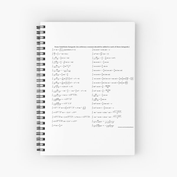 Some #Indefinite #Integrals #IndefiniteIntegral Spiral Notebook