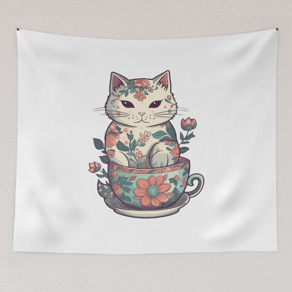 Item preview, Cat Tea Time designed and sold by InkVibe.