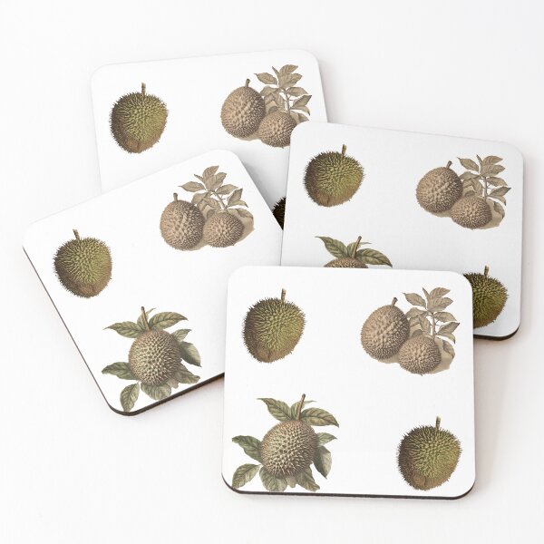 Item preview, vintage botanical durian fruits stickerpack designed and sold by EmeraldeaArt.