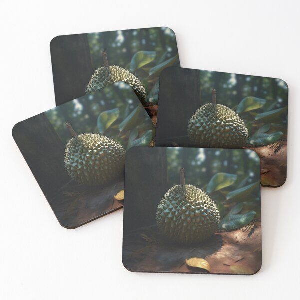 Item preview, Durian Delight: A Vibrant Photorealistic Photo of a Single Fruit in its Natural Habitat designed and sold by EmeraldeaArt.