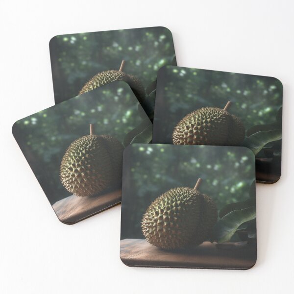 Item preview, Nature's Treasure: A Stunning Photorealistic Photo of a Single Durian Fruit in its Tropical Habitat designed and sold by EmeraldeaArt.